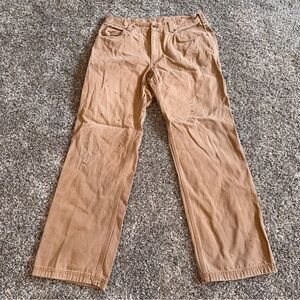 Duluth Trading Mens 34x32 Flex Fire Hose Canvas Pants Standard Fit Copper Brown